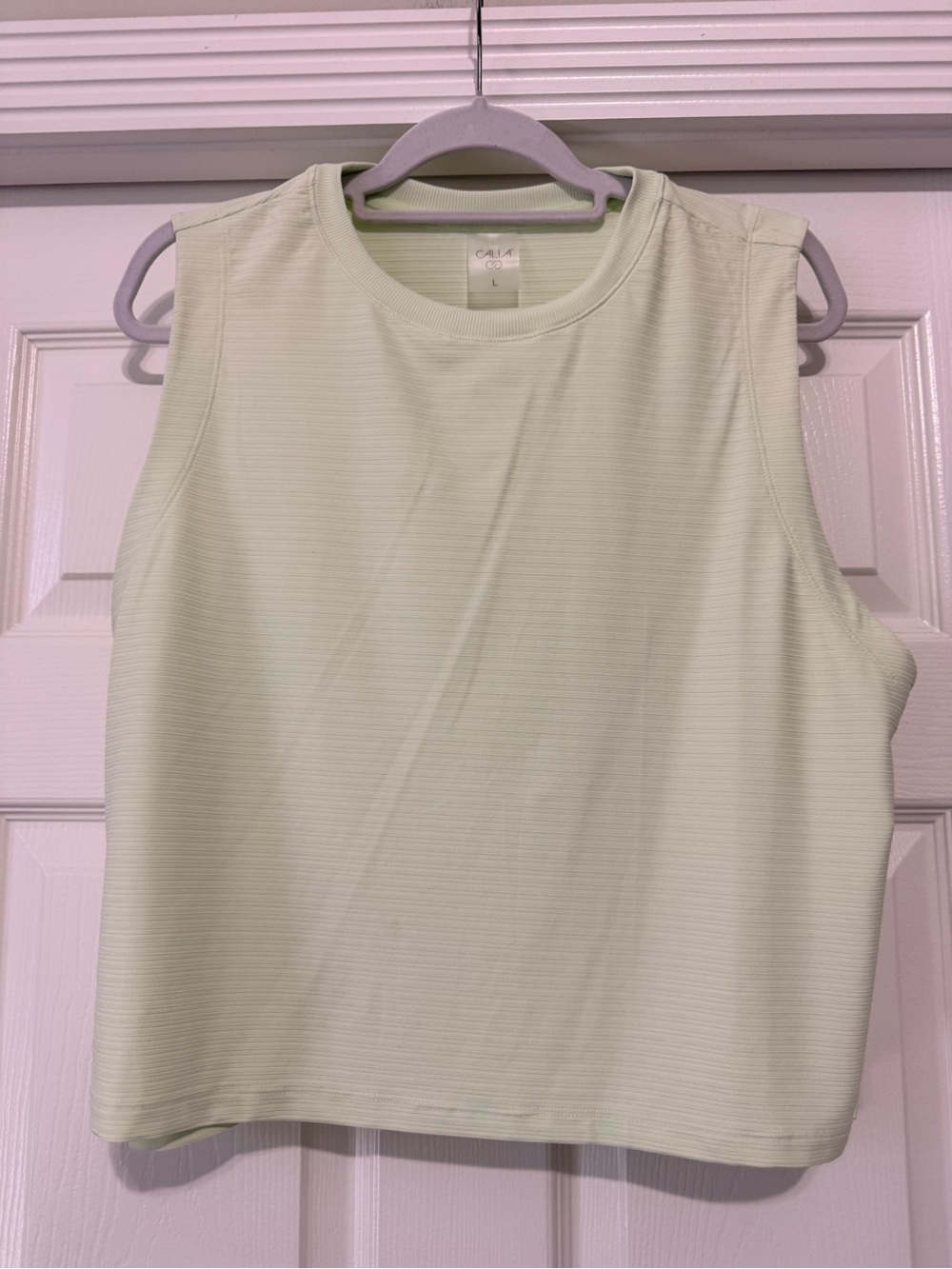 CALIA by Carrie Underwood Light Green Ribbed Muscle Tee